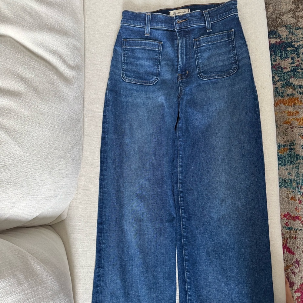 Madewell blue wide leg jeans